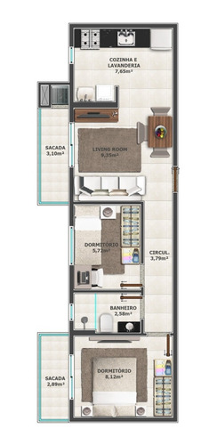 Imagem 4 de 4 de Apartamento No Anita Garialdi | 02 Dormitórios | Condições Especiais De Lançamento! - Sa01756 - 69008857