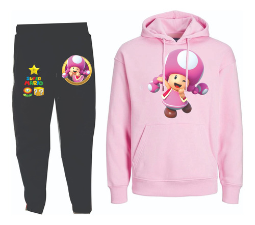 Conjuntos Sudadera Toadette Mariuo Bross Sudadera+ Buzo Niña