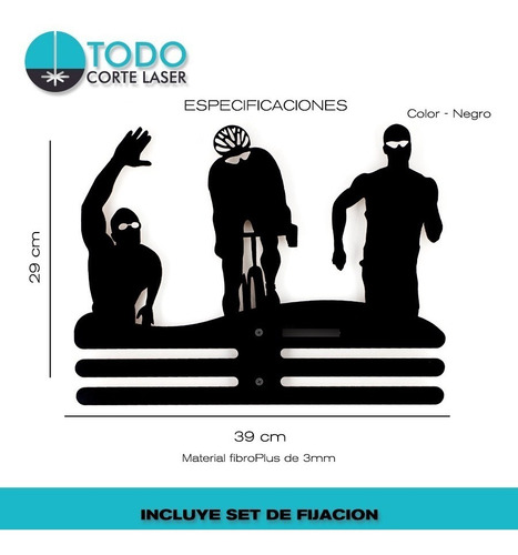 Imagen 5 de 5 de Medallero Triathlon-triatlon-ironman-running-deportivo