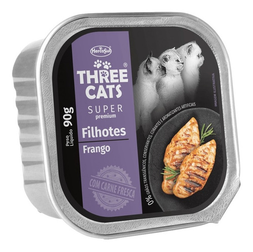 Pate Gato Three Cats Super Premium Gatitos 90gr  