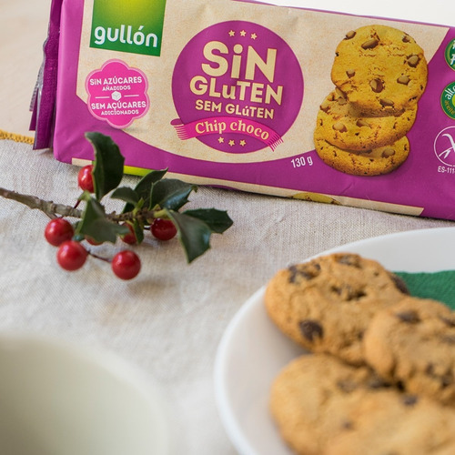 Biscoito Gullón Sem Glúten Cookie Chip Choco 5 Pacotes 130g