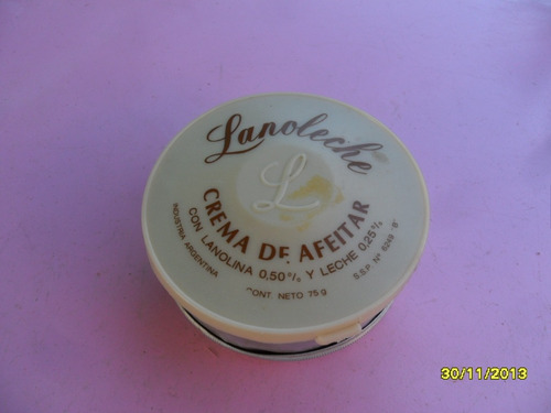Antigua Lata Pote Crema Afeitar Lanoleche (lanolina