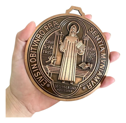 Medalla San Benito Grande Metálica Full Protección Hogar