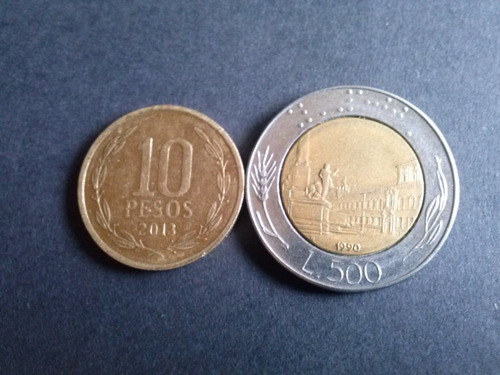 Moneda Italia 500 Liras Bimetalica 1990 (c21)