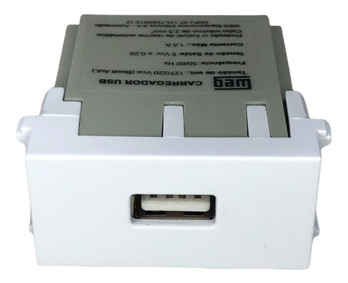 Modulo De Tomada Usb 127/220v Refinatto Branco Weg 13799960