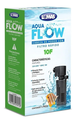 Filtro Interno Para Pecera Cabeza De Poder Aquaflow 10f /h