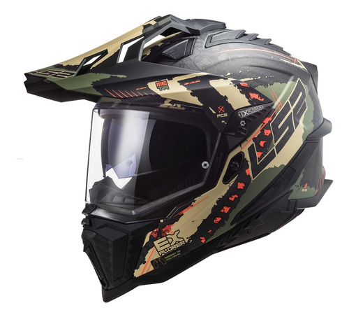 Casco Cross Para Moto Ls2  Mx701 Explorer Extend Verde