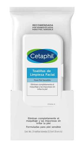 Toallitas Cetaphil Limpieza Facial X 25 Pieles Sensibles