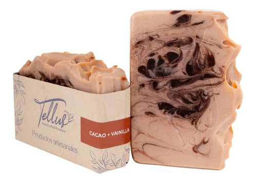 Imagen 3 de 3 de Jabón Cacao Vainilla Natural Ecológico Artesanal 130 Grs