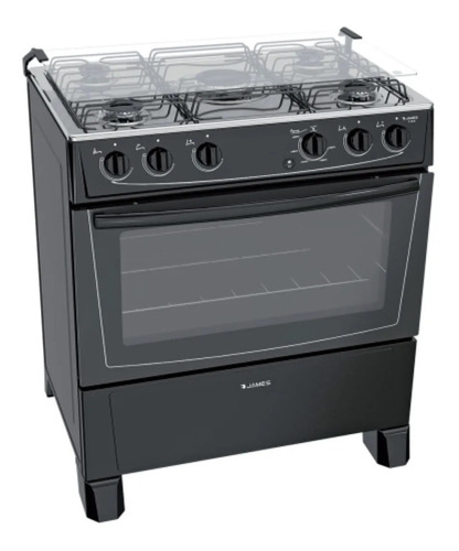 Cocina A Gas James 5 Hornallas C150 B Negra - Distribuidor