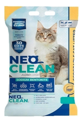 Arena Sanitaria Aglomerante Neo Clean Limón 8,3 Kg x 8.3kg de peso neto