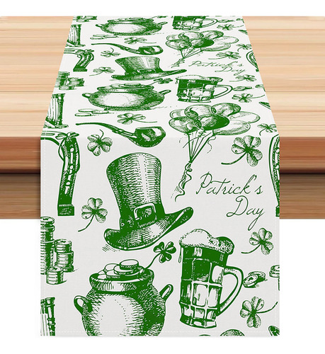 Mantel En Forma De U Con Flores Para El Día De San Patricio,