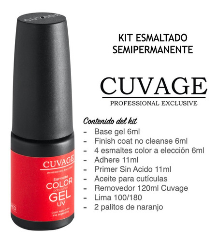 Imagen 2 de 5 de Kit Inicial Esmlates Semipermanente Manicuria Cuvage Led Uv