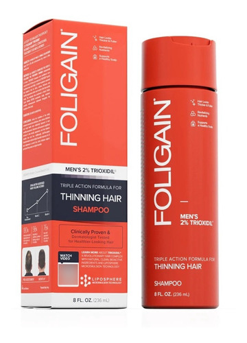 Foligain Shampoo Triple Acción Para Hombres Con 2% Trioxidil