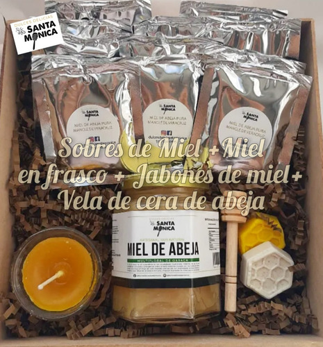 Pack De Regalo De Miel De Abeja Pura + Sobres De Miel