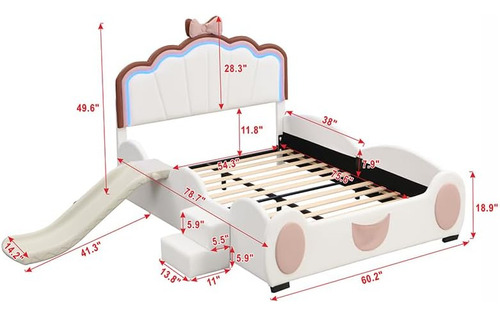 Base De Cama Tapizada De Tamaño Matrimonial Con Cabecero De