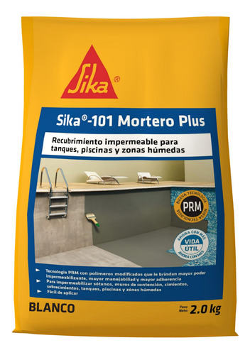 Sika-101 Mortero Plus Rec. Impermeable Blanco 2kg Sika-101