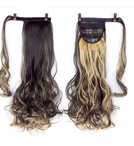 Extensiones Cabello Con Rayos Dorados Semi Natural De 60cm 