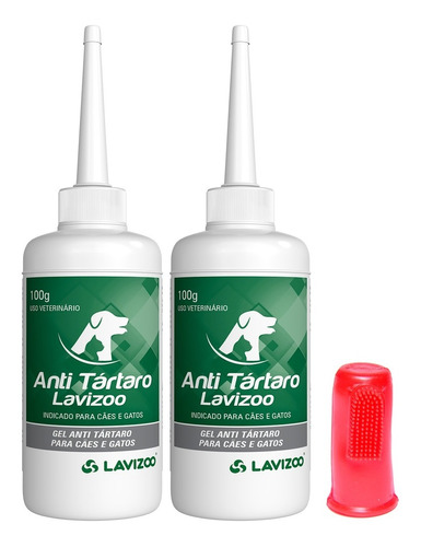 Kit Com 2 Anti Tártaro Cães E Gatos Lavizoo Ganhe 1 Dedeira