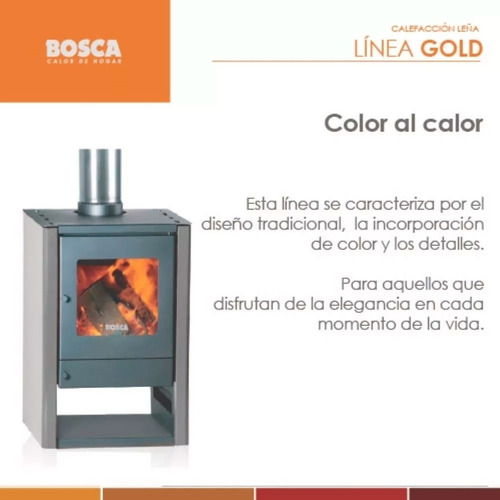 Salamandra Bosca Gold 380 Ac Inox Estufa Leña Envio Cuota