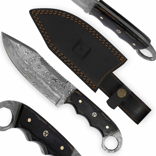 Usquare Ue-009.25.4 Cm Damascus Steel Hunting Knife With She