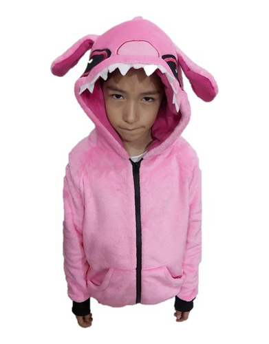 Sudadera Super Calientita De Stitch Rosa Y Azul Para Niños