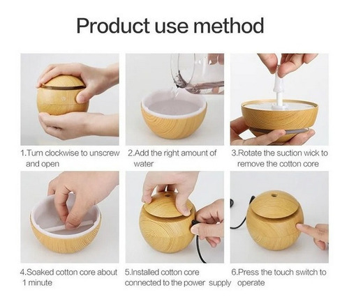 Humidificador Mini Umidificador Umidificador de Ar Mini umidificador con voltaje de 220V marrón claro