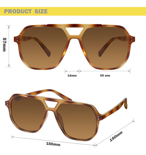 Mosanana Gafas De Sol De Aviador De Gran Tamaño Para Mujeres