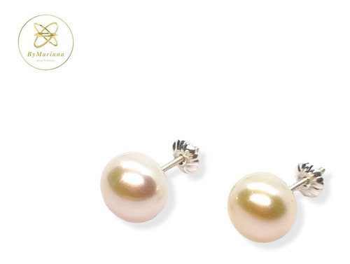 Aros Plata Perla Cultivada De Rio 9mm