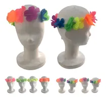Comprar Vincha Tiara Flores De Tela Flúo X 12 Unidades Cotillon Color Multicolor