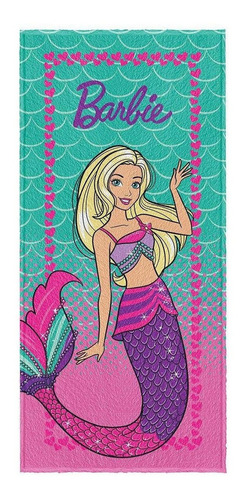 Toalha De Banho Infantil Felpuda Estampada Lepper 120x60cm Barbie3