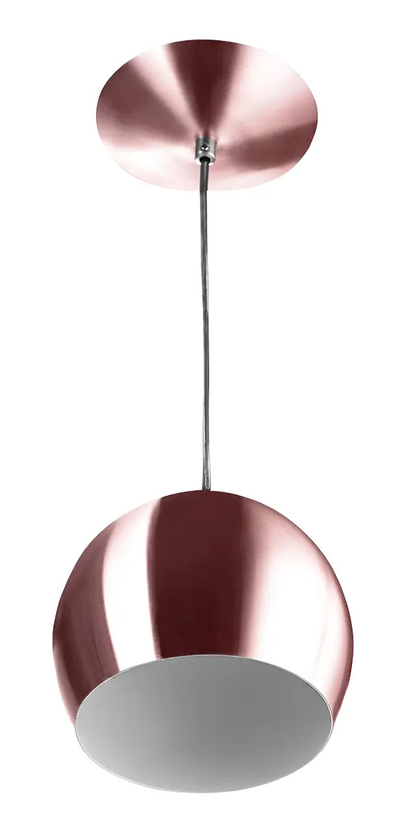 Pendente Bola Pequena Alumínio 15cm Gold Rose Estrutura Rose Gold