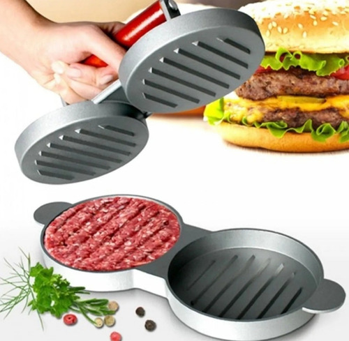 Molde Doble Para Hamburguesas Casera - Plancha Press Carne