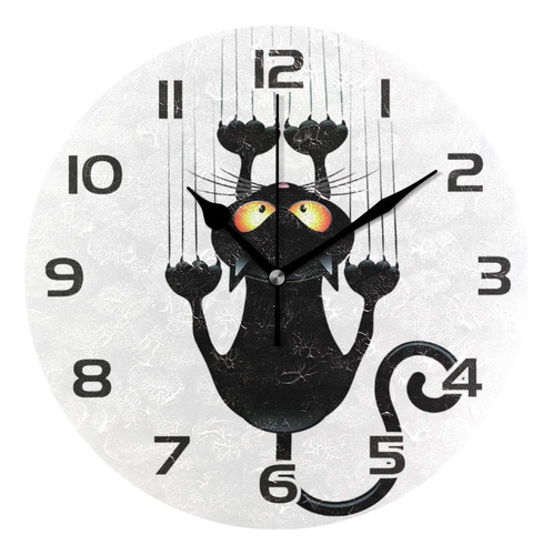 Baofu Reloj De Pared Con Diseño De Gato, Vintage, Redondo, C