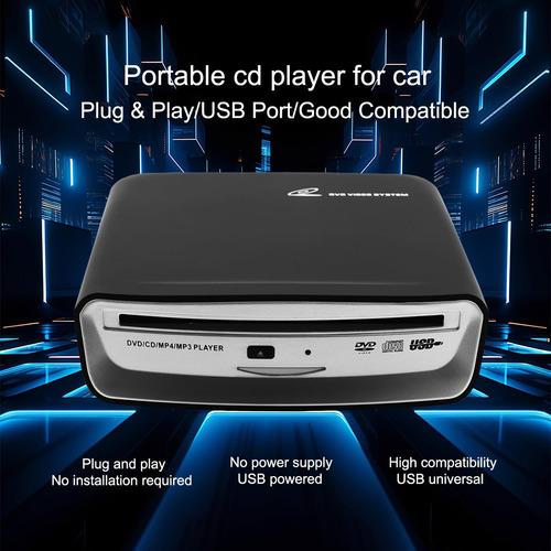 Leitor De Cd Portátil Para Carro Vcd Universal Usb Android 4