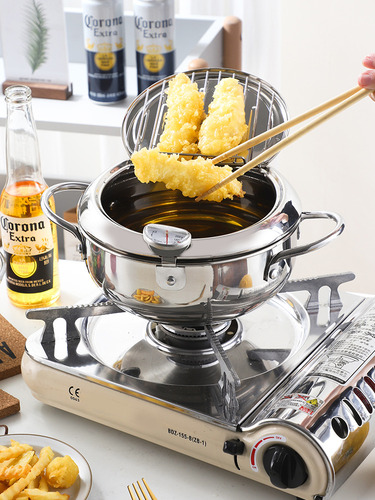 Sartén Tempura Honda Con Termómetro Y Tapa Acero Inoxidable