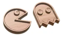 Comprar Kit De 2 Tablas Talladas En Madera D.30cm Diseño Pacman