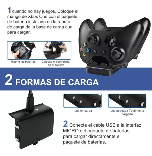 . Cargador For Control Xbox One Con Pilas Recargables 800mah