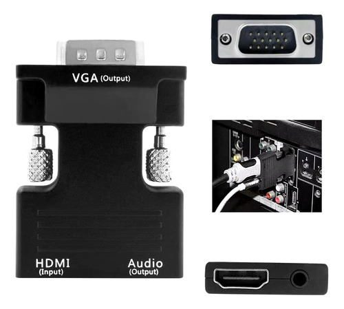 Adaptador Conversor Hdmi A Vga Audio 3.5mm