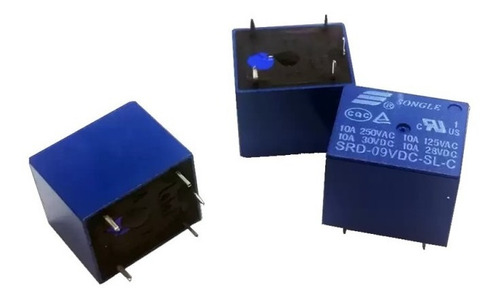 Relevador Relay De 9v 10a Songle 5 Pines, 20 Piezas
