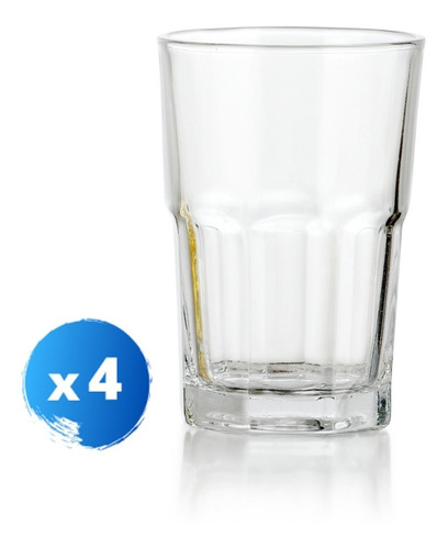 Vaso Vidrio Alto - Crisa 377 Ml Boston - Pack X 4 Unidades