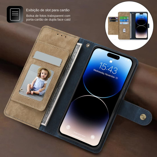Funda De Piel Tipo Cartera Para Moto G 8, 7, 6, 5, 4, 3, 2, 1 0, Funda Magnética, Bolsillo Con Cremallera, Soporte Para Múltiples Tarjetas, Cordón De