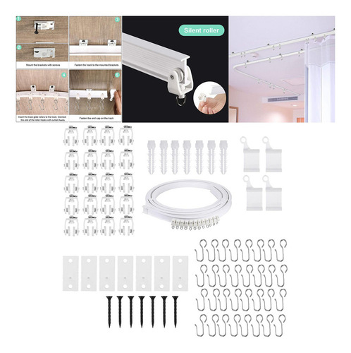 Juego De Rieles Para Cortinas Accesorios 400cm