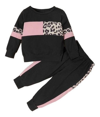 Cojunto Sudadera + Pantalones Rosa Y Negro Para Niñas | Meses sin intereses