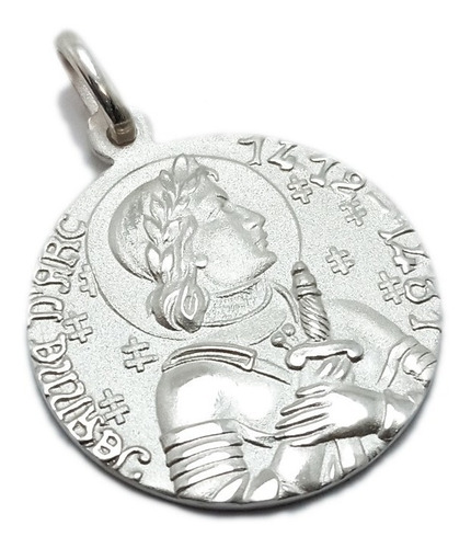 Medalla Juana De Arco - Plata 925 - Grabado S/cargo - 26mm