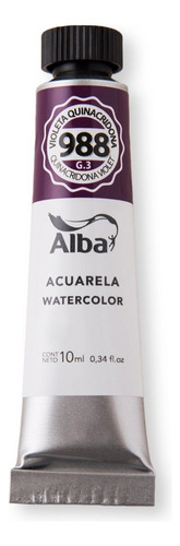 Acuarela Alba 10ml.violeta Quinacridona 988