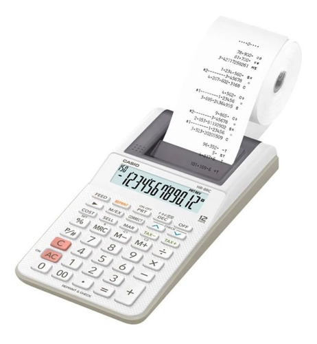 Calculadora Miniprint Casio Hr-8rc Color Negra Con Papel