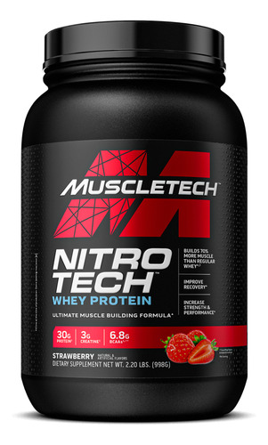 Nitro Tech Whey Protein + Creatina Myprotein 500g + Shaker Strawberry