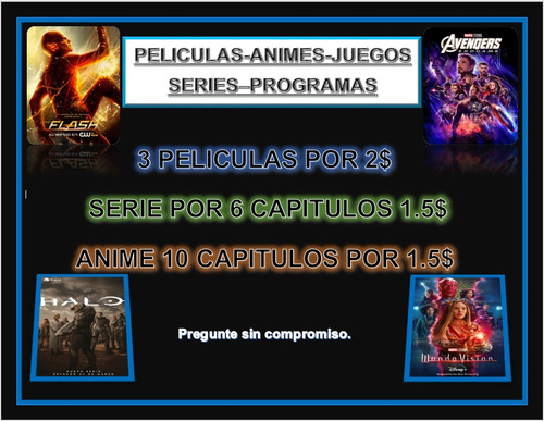 Peliculas, Series, Juegos, Etc Por Pendrive O Link Directo.