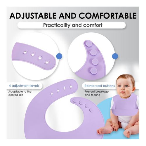 Bluet B Conjunto De 3 Baberos De Silicona Impermeables Para